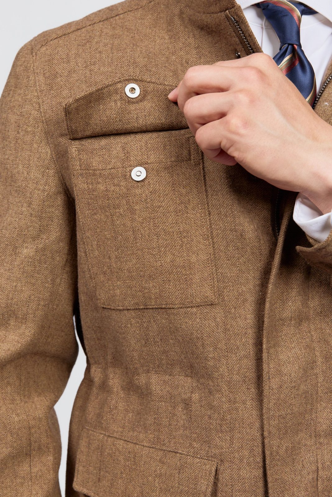 Men's Herringbone Stand Collar Jacket