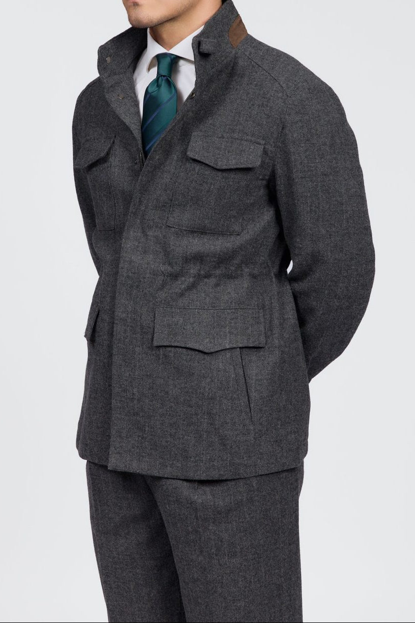 Veste en laine à chevrons pour hommes