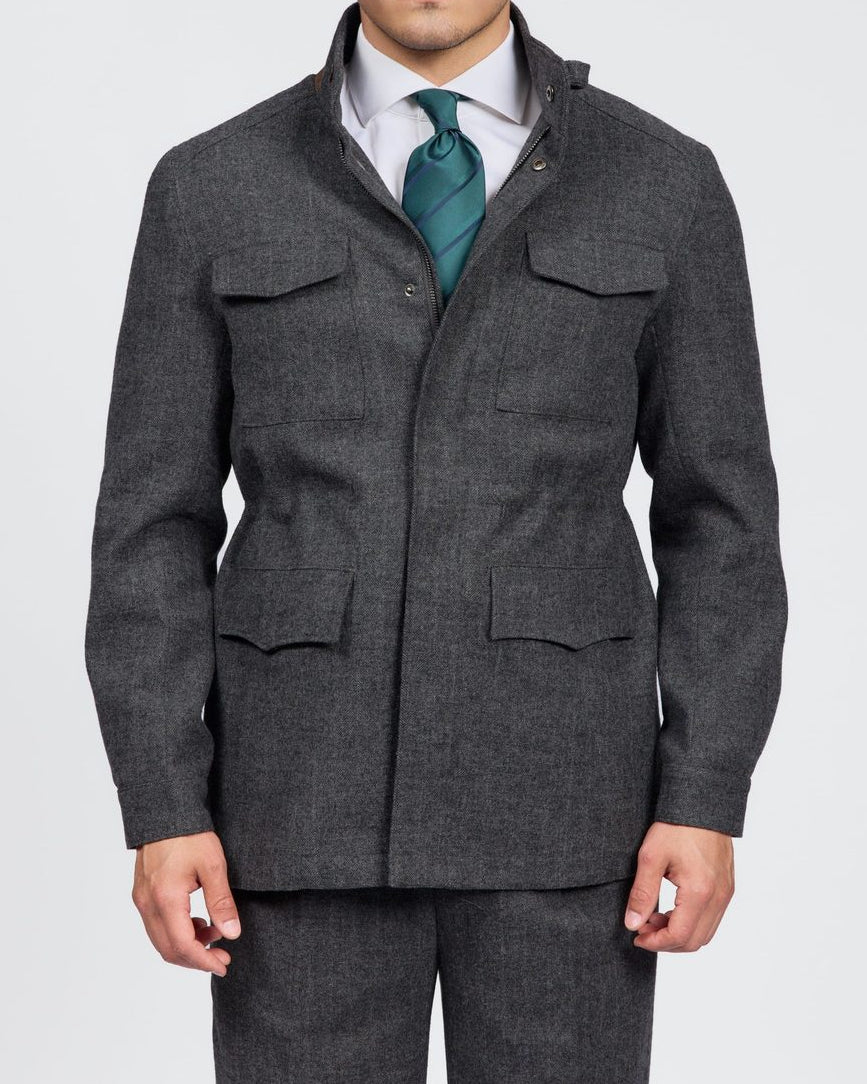 Veste en laine à chevrons pour hommes