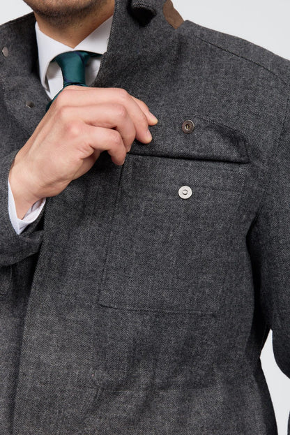 Veste en laine à chevrons pour hommes