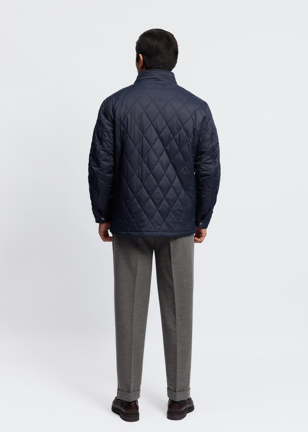 Men's Diamond-Quilted Stand-Collar Casual Jacket