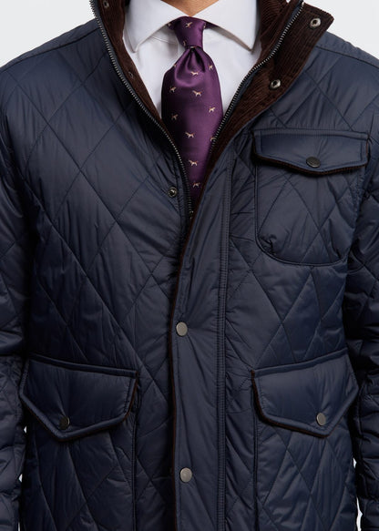 Men's Diamond-Quilted Stand-Collar Casual Jacket