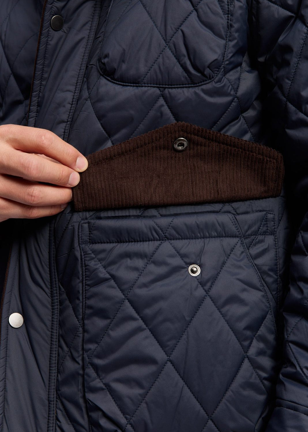 Men's Diamond-Quilted Stand-Collar Casual Jacket