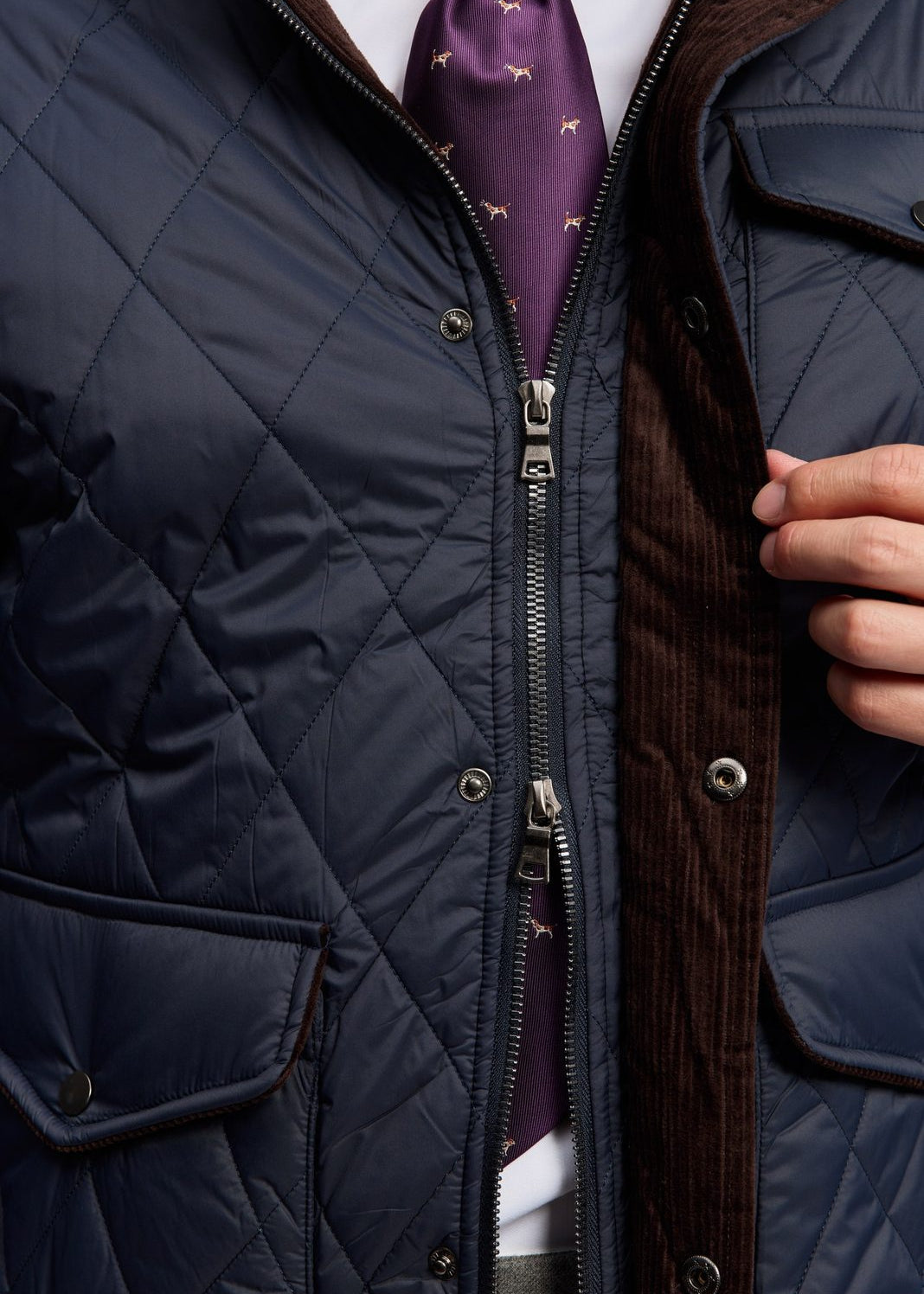 Men's Diamond-Quilted Stand-Collar Casual Jacket