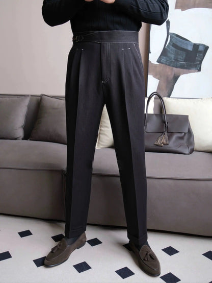 Gurkha Double-Pleat Denim Trousers - BRABION