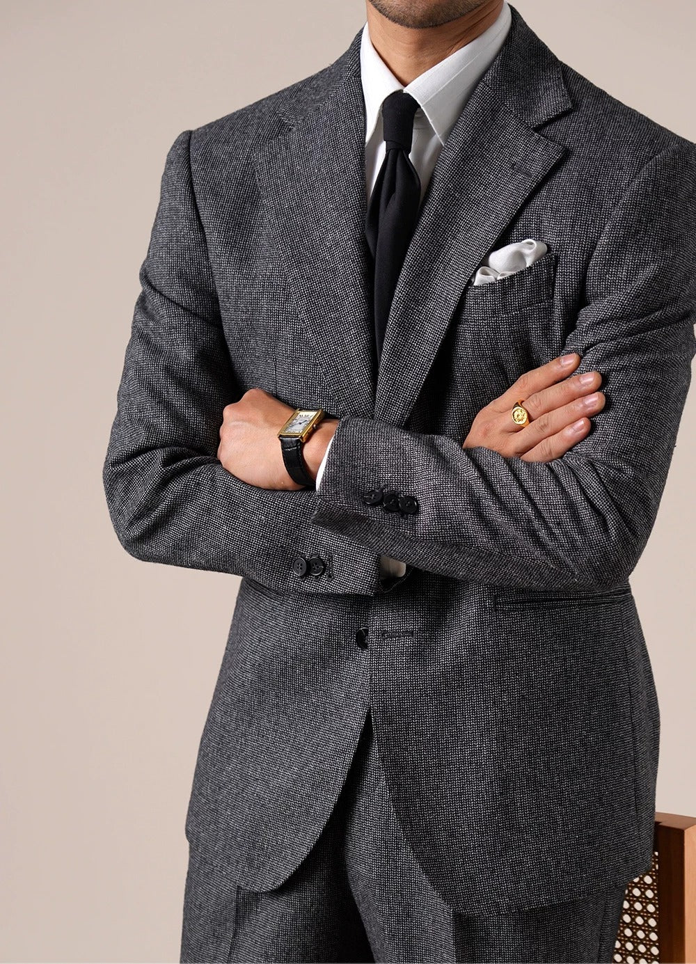 Veste en laine Bergamo Pincheck pour homme