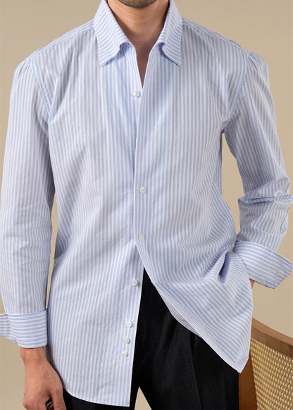 Brabion One-Collar Striped Shirt