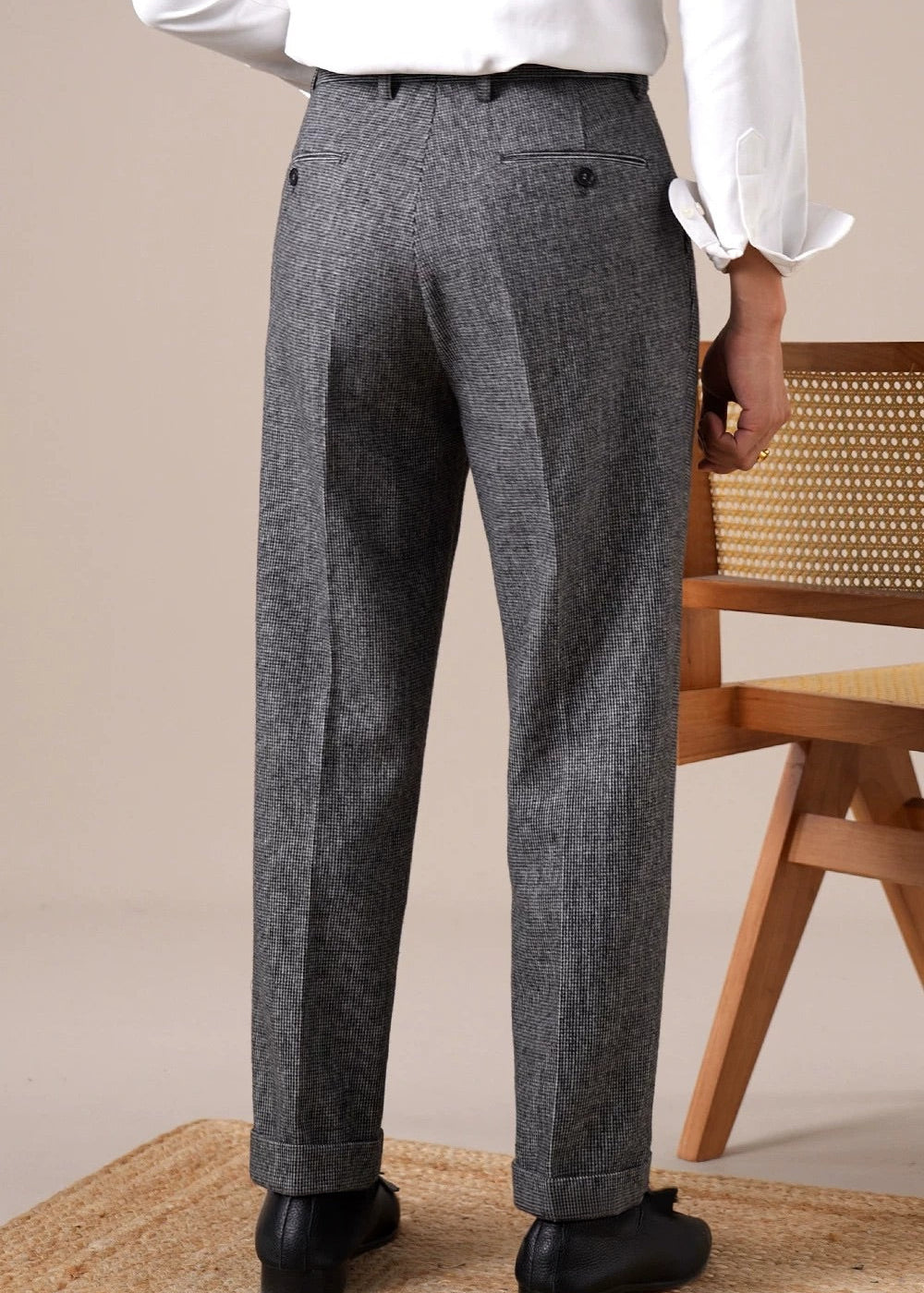 Genova High-Waisted Double-Pleat Worsted Wool Trousers