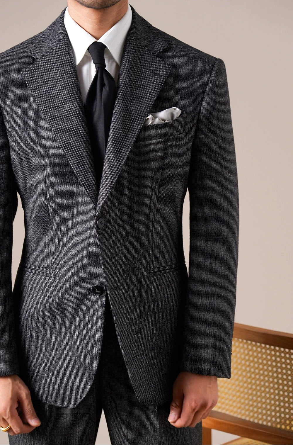 Veste en laine Bergamo Pincheck pour homme