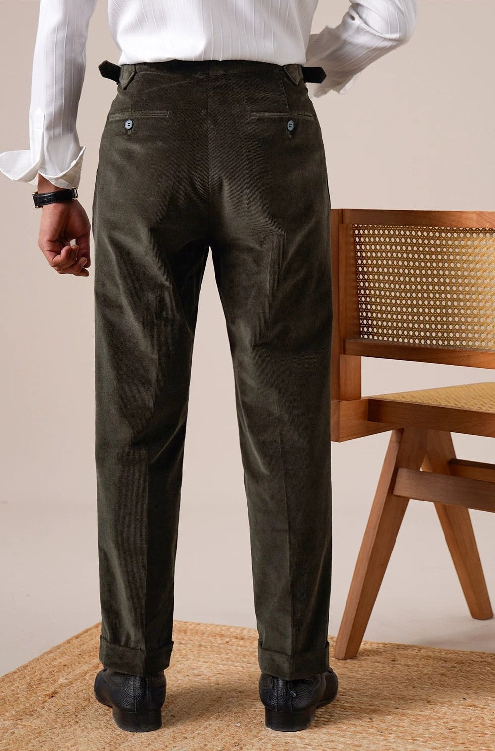 Men's Pleated Corduroy Pants