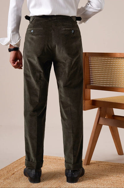 Men's Pleated Corduroy Pants