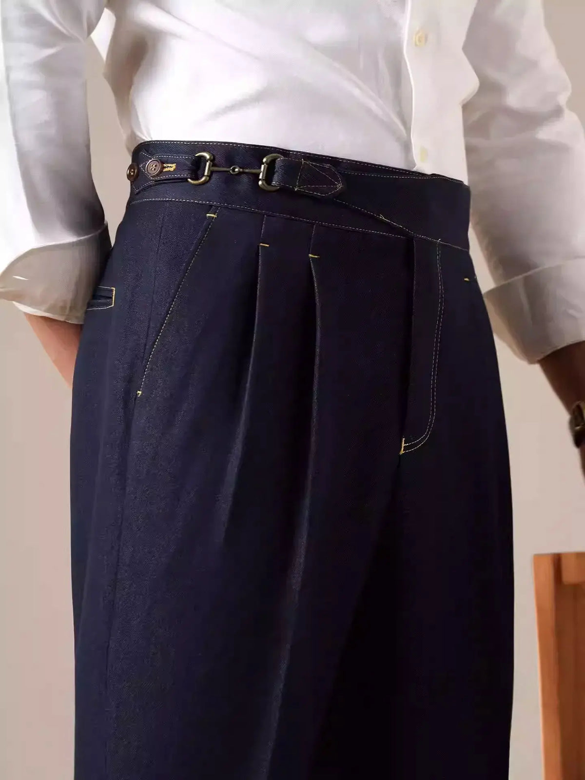 Gurkha Double-Pleat Denim Trousers BRABION