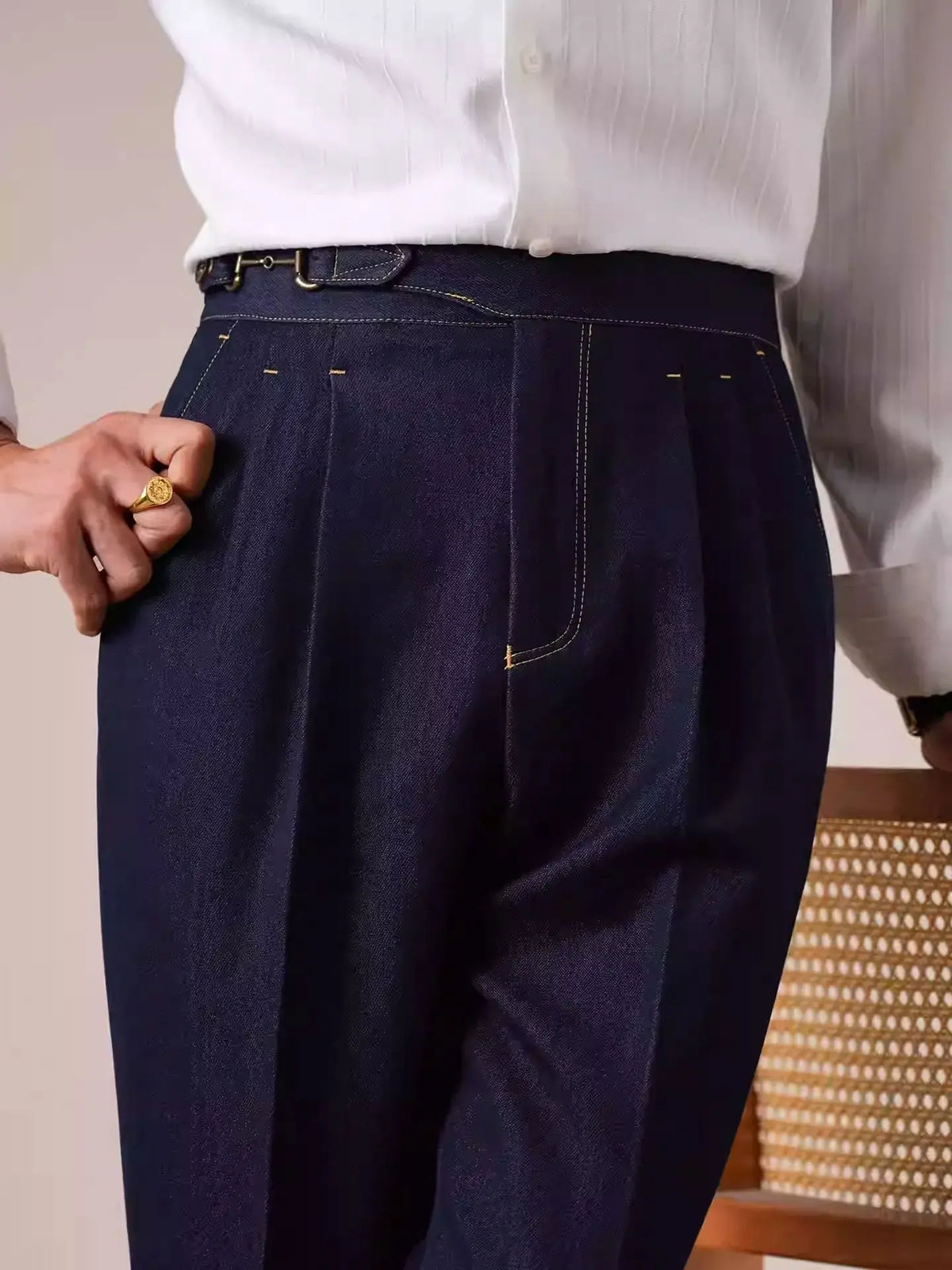 Gurkha Double-Pleat Denim Trousers BRABION