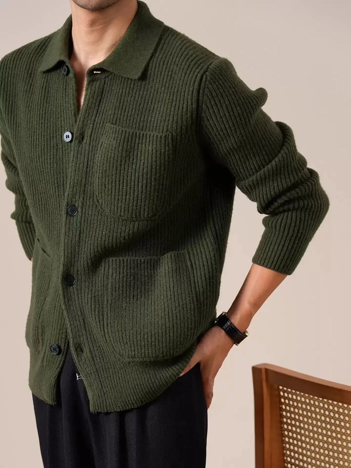 Men's Wool Cardigan Jacket BRABION