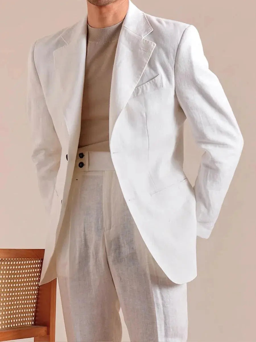 Italian Linen Single-Breasted Linen Blazer BRABION