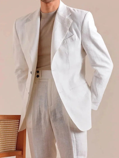 Italian Linen Single-Breasted Linen Blazer BRABION