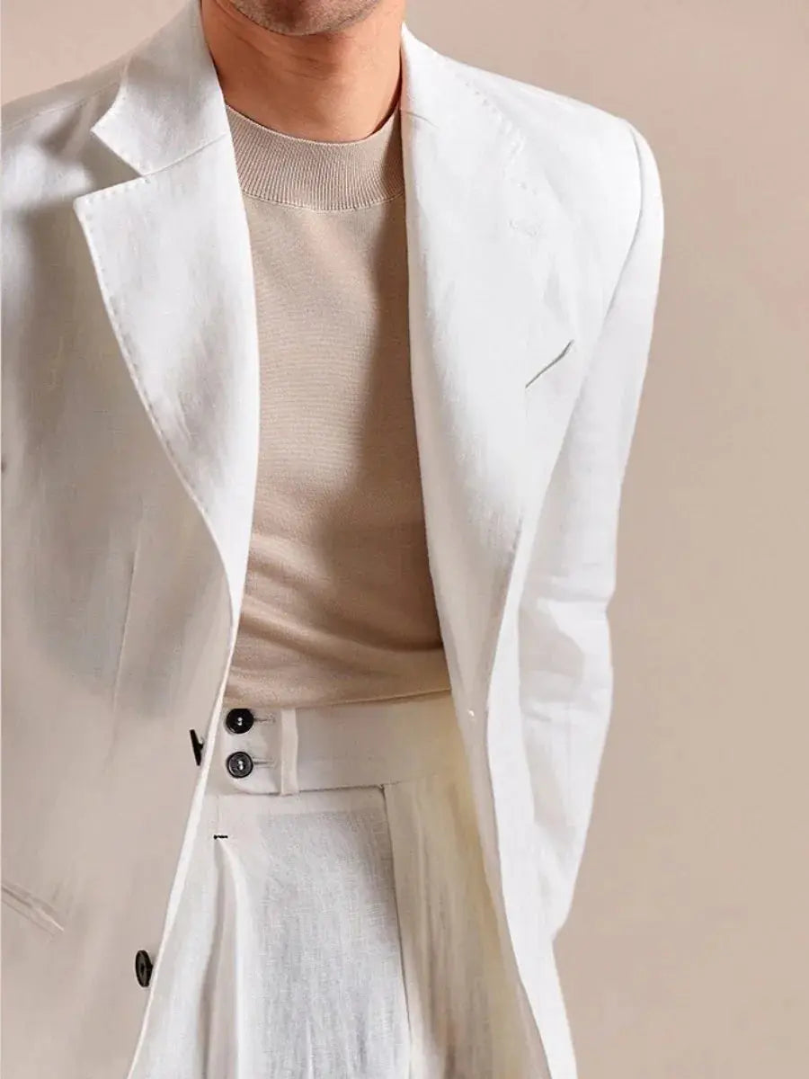 Italian Linen Single-Breasted Linen Blazer BRABION