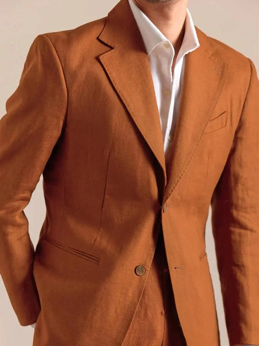 Italian Linen Single-Breasted Linen Blazer BRABION