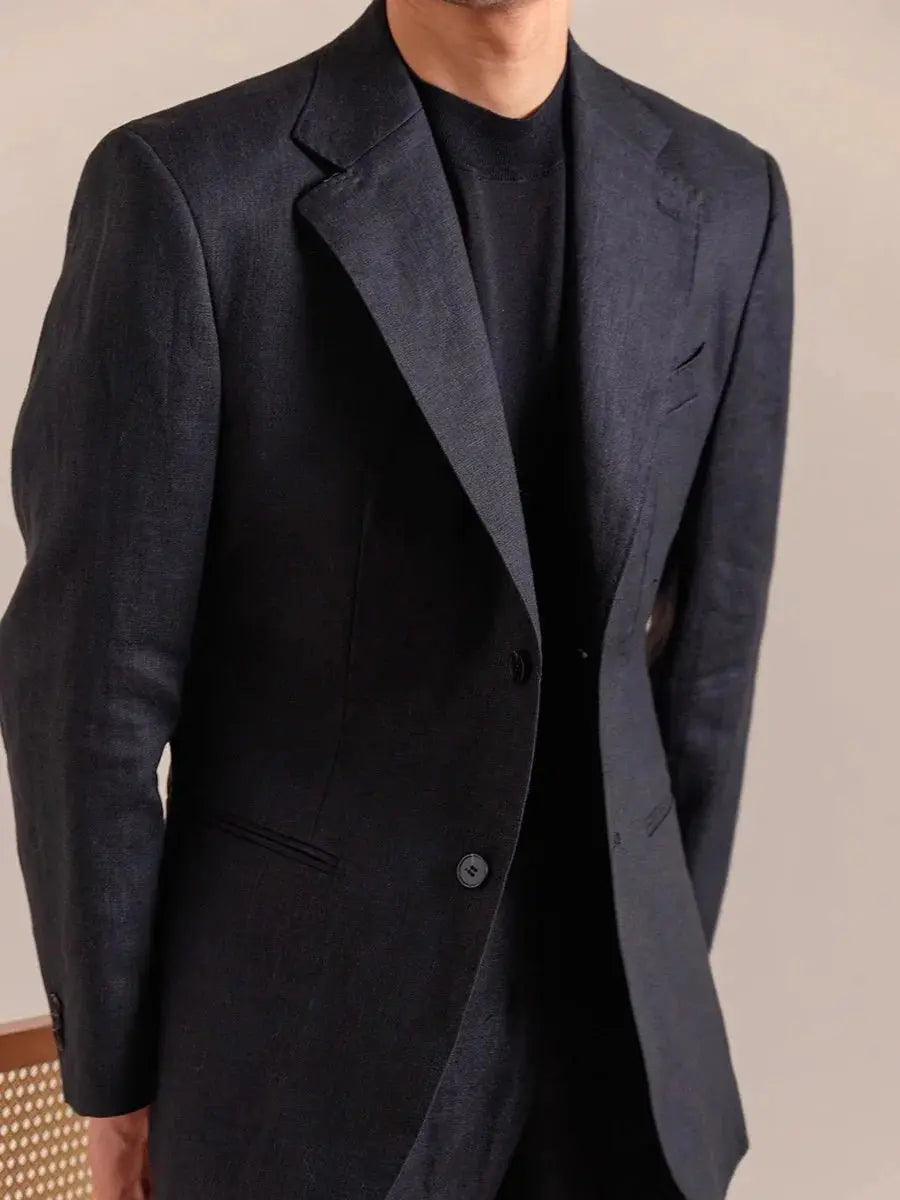 Italian Linen Single-Breasted Linen Blazer BRABION