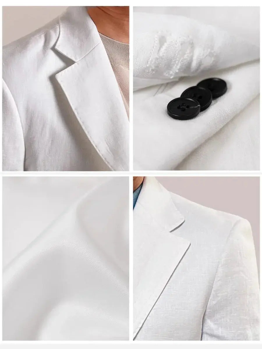 Italian Linen Single-Breasted Linen Blazer BRABION