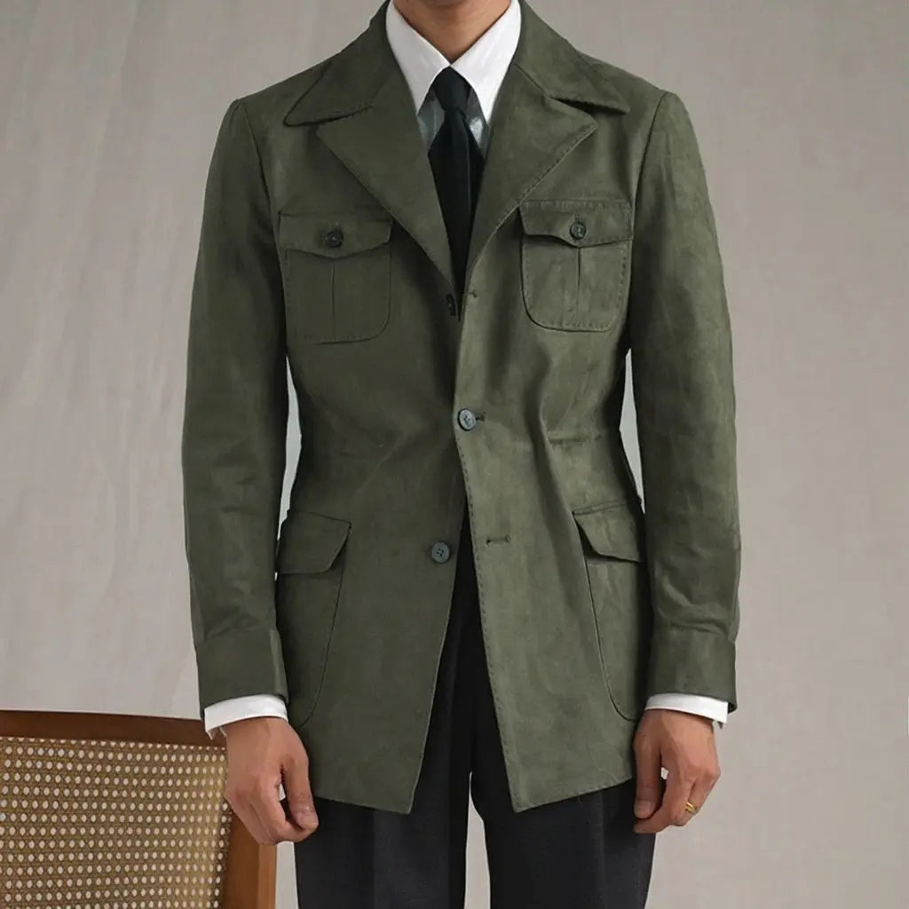 Men's Suede Italian Hunting Jacket - BRABION